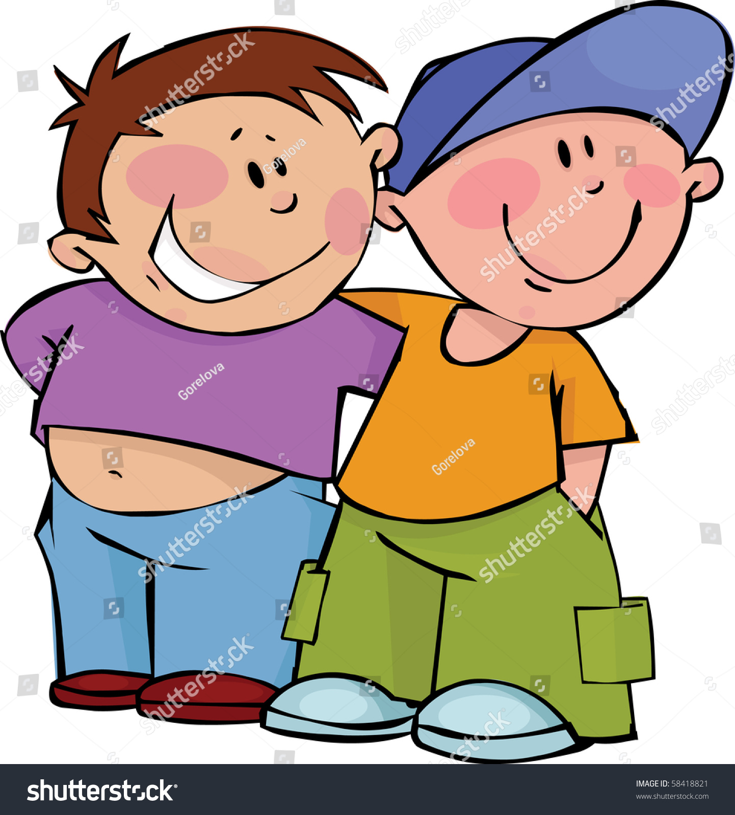 Two Friends Stock Vector (Royalty Free) 58418821