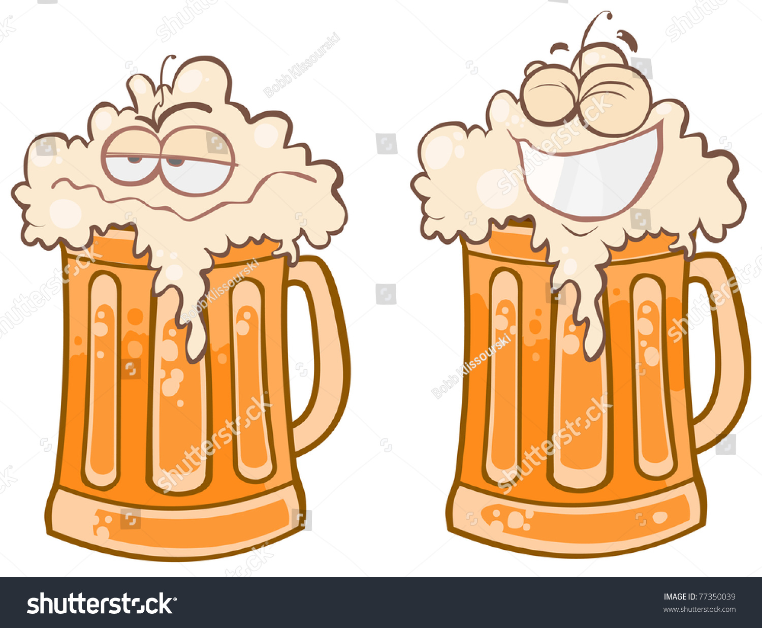 Two Funny Pint Of Beer. Stock Vector Illustration 77350039 : Shutterstock