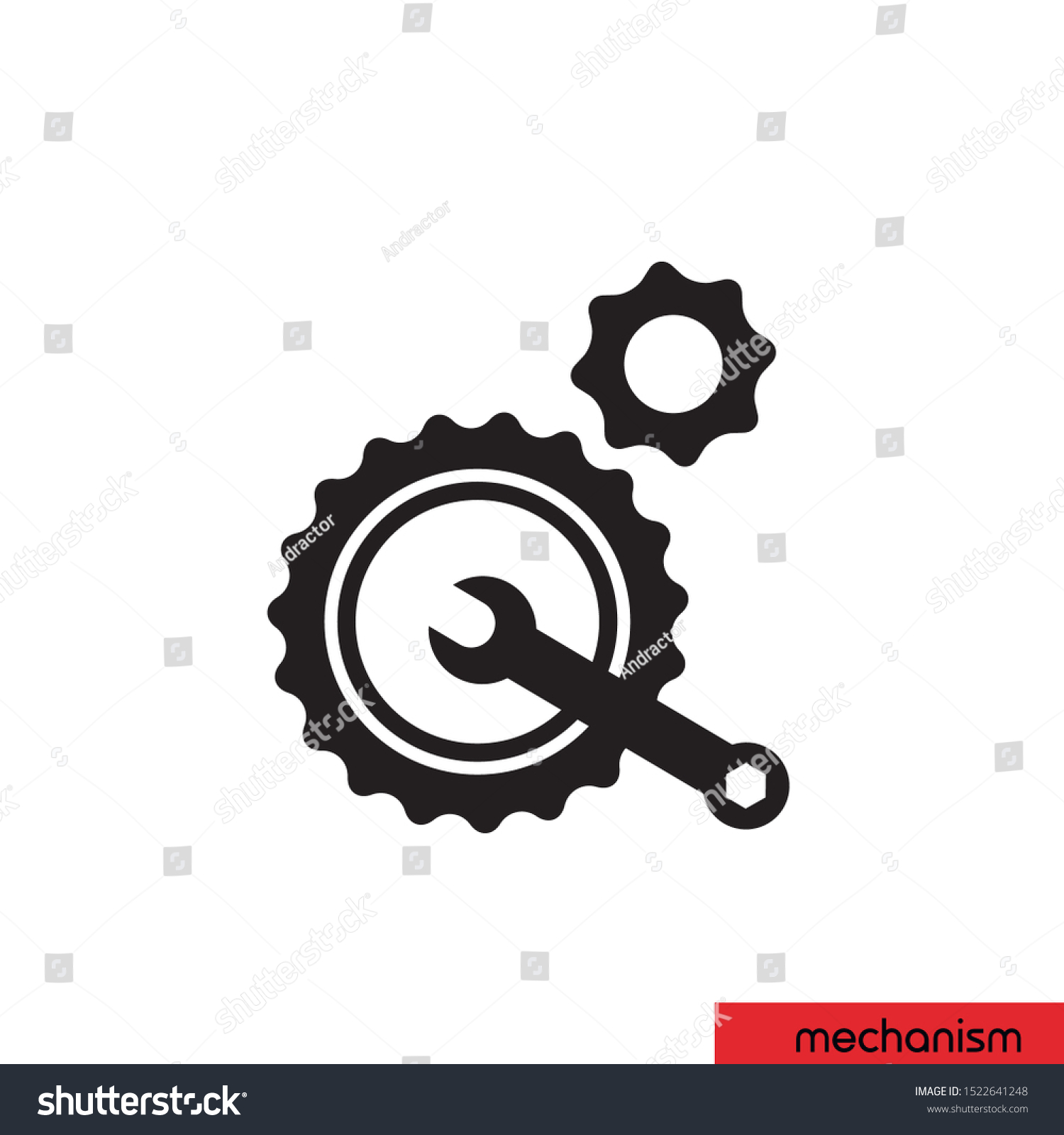 Two Gears Wrench Vector Graphics Stock Vector (royalty Free) 1522641248 