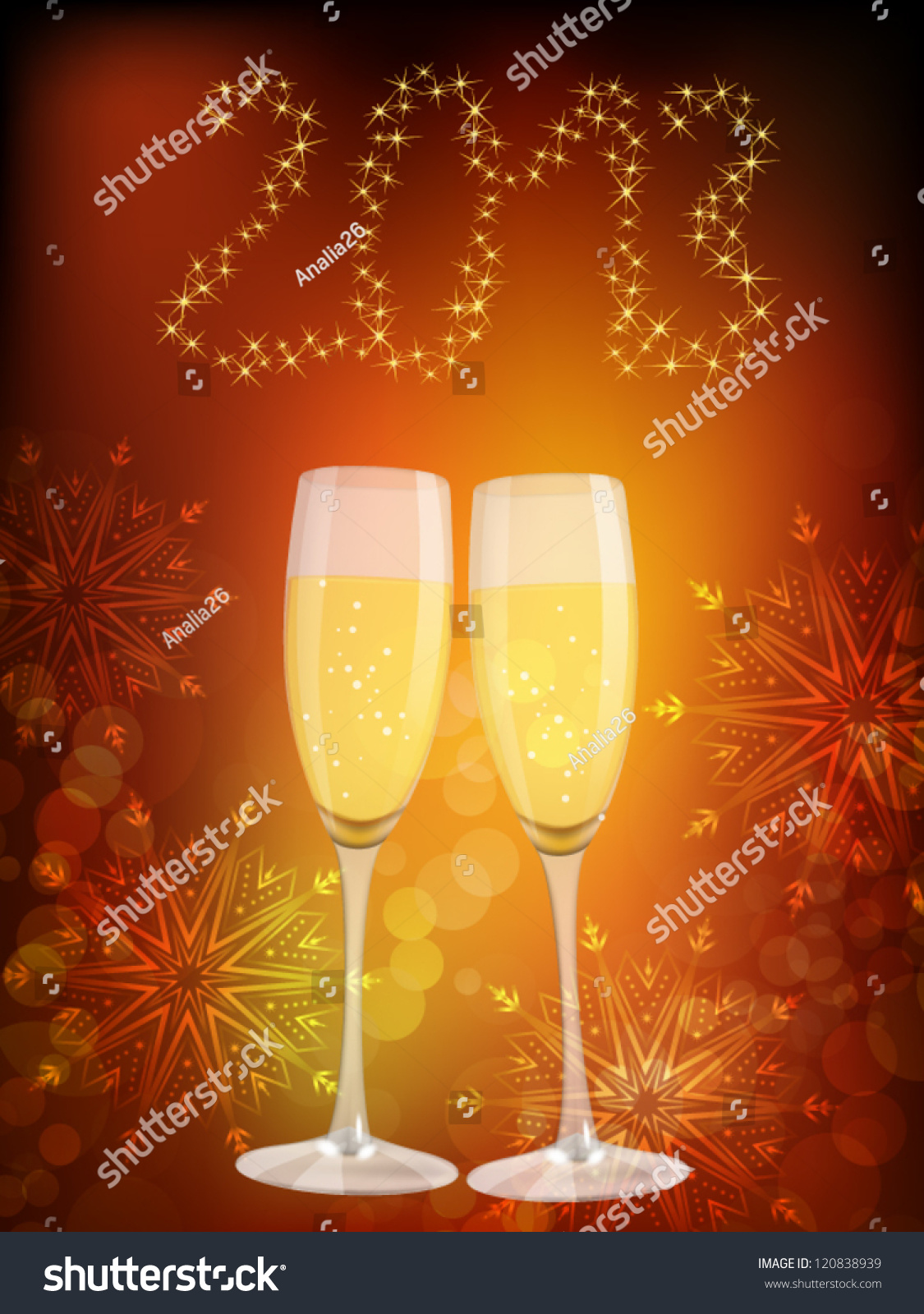 Two Glasses Champagne On Celebration Background Stock Vector Royalty Free 120838939 Shutterstock 7585