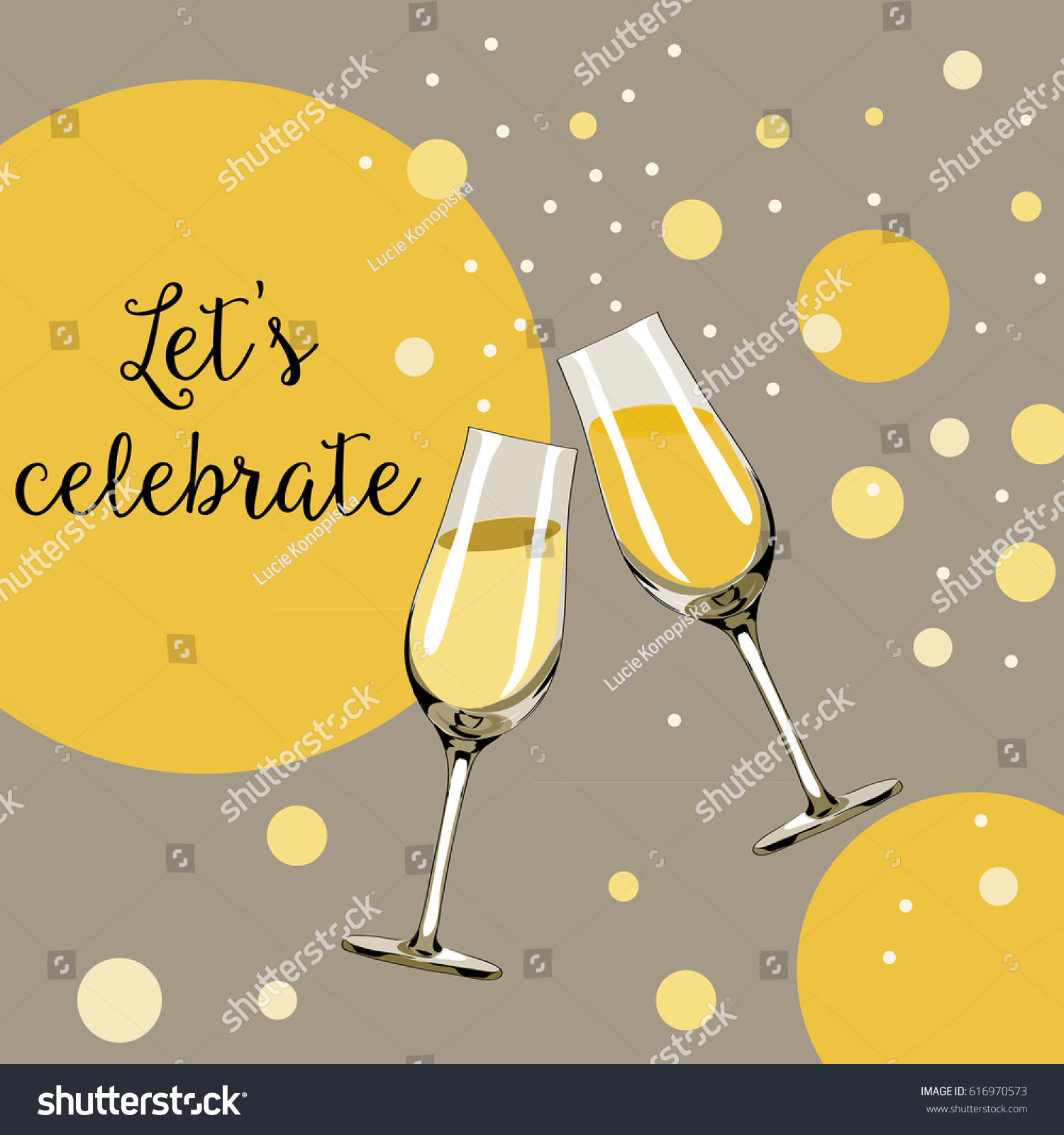 Download Two Glasses Champagne Yellow Bubbles Around Stock Vector Royalty Free 616970573 Yellowimages Mockups