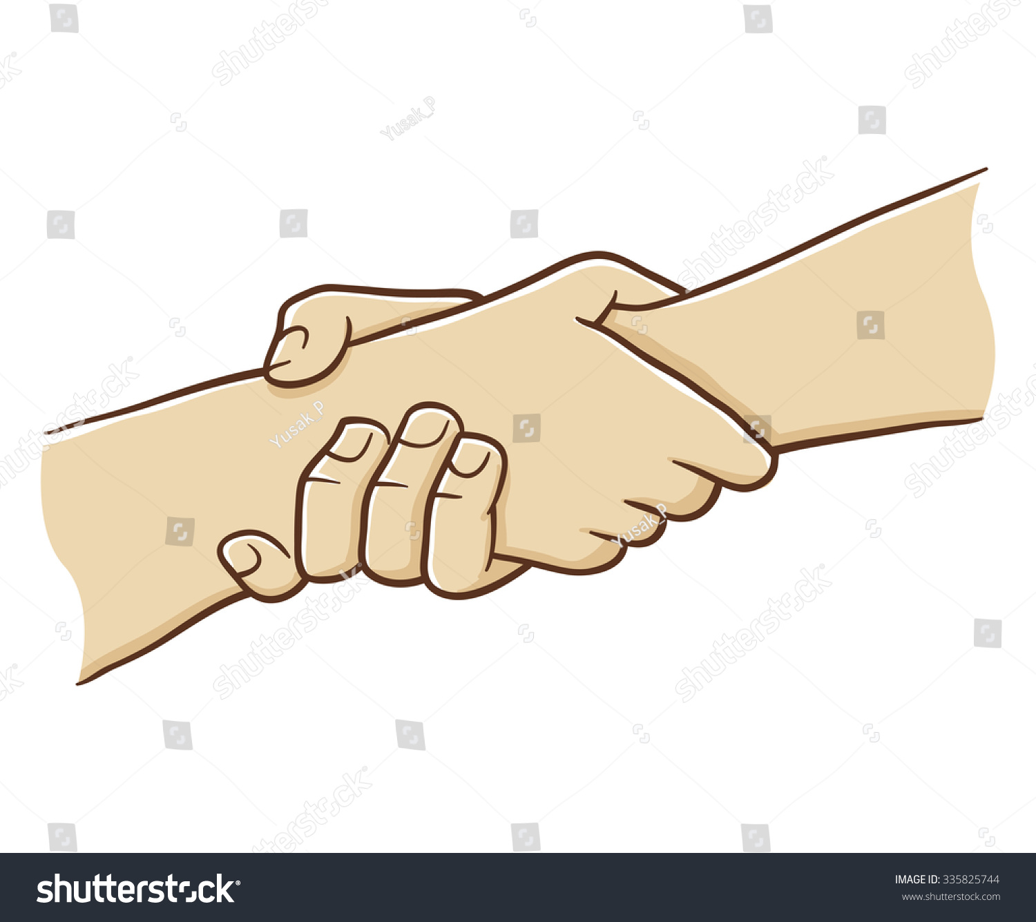 Two Hand Holding Each Other With Strong Grip, Vector Illustration ...