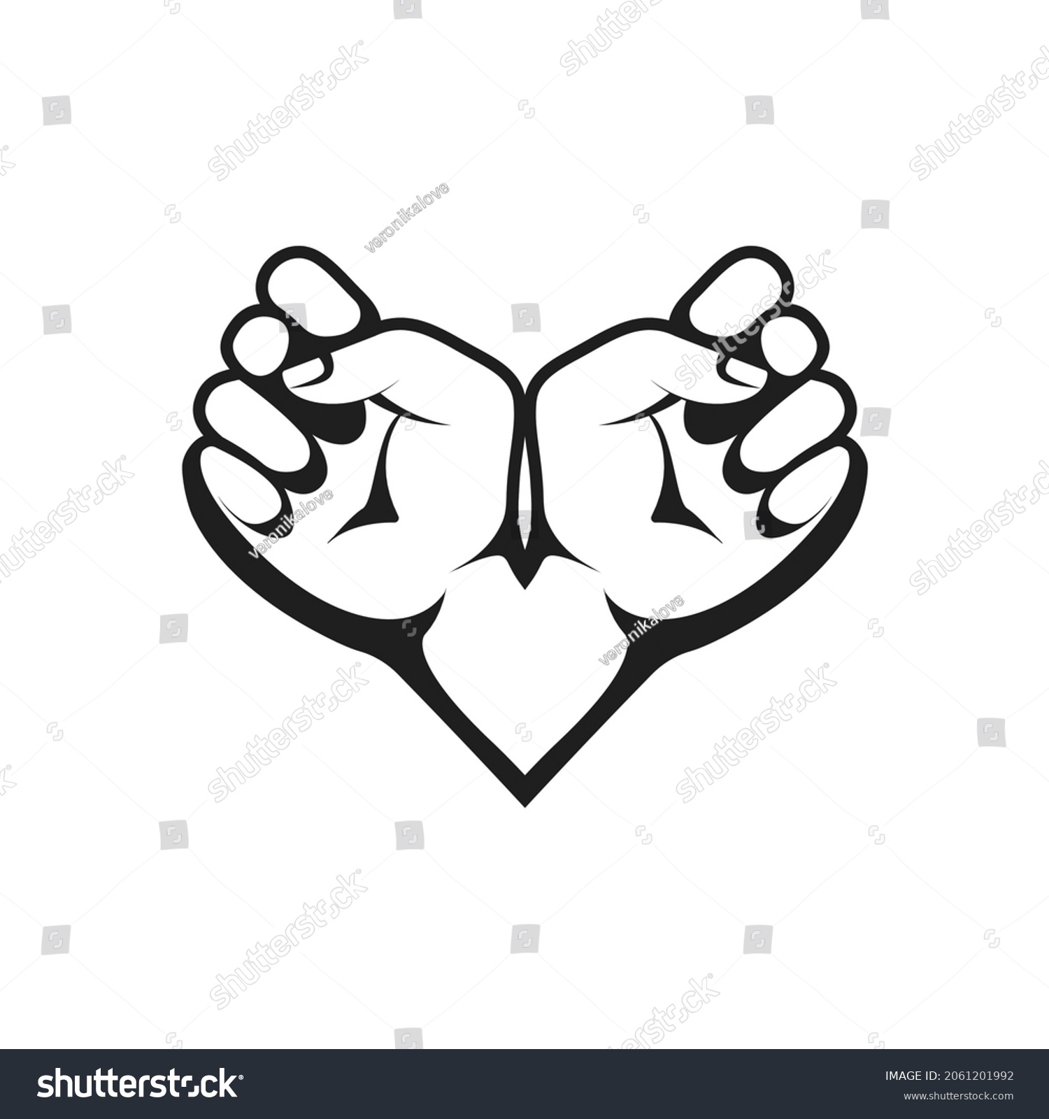 Two Hands Clenched Into Fists Crisscross Stock Vector (Royalty Free ...