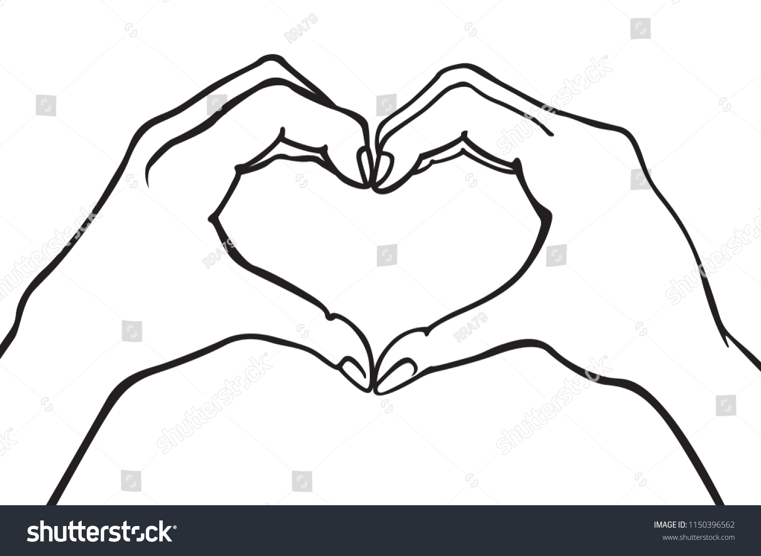 Two Hands Making Heart Sign Love Stock Vector Royalty Free