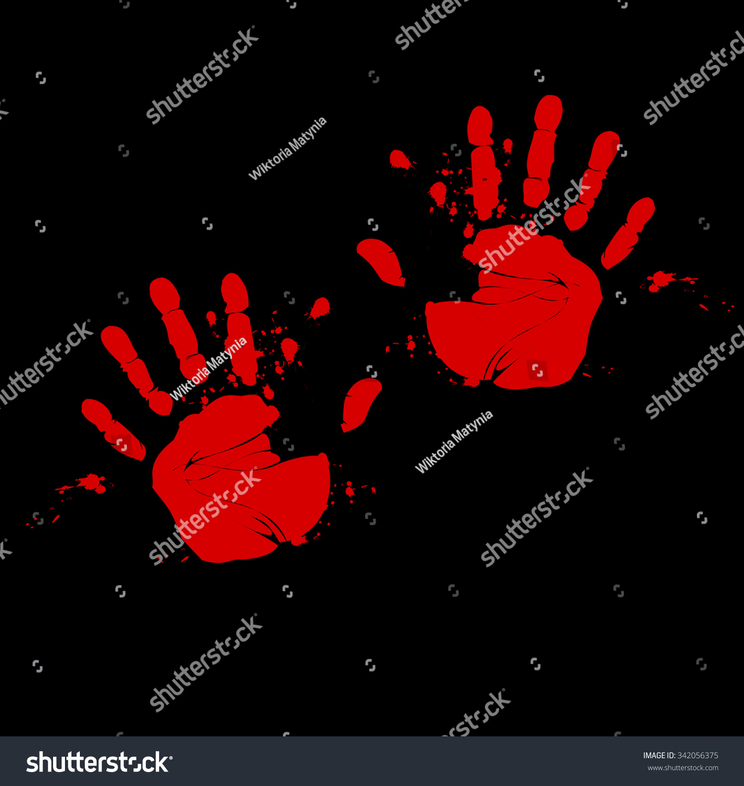 Two Hands Print Blood Vector Stock Vector (Royalty Free) 342056375 ...