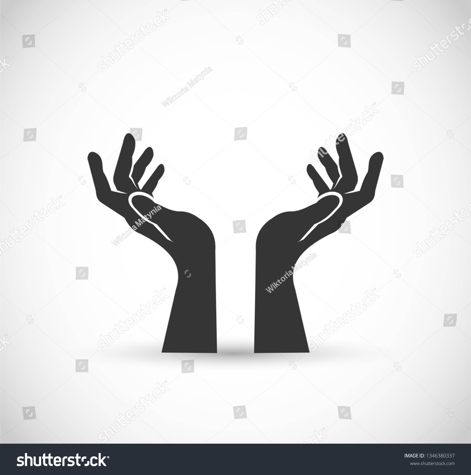 Two Hands Vector Icon Stock Vector (Royalty Free) 1346380337