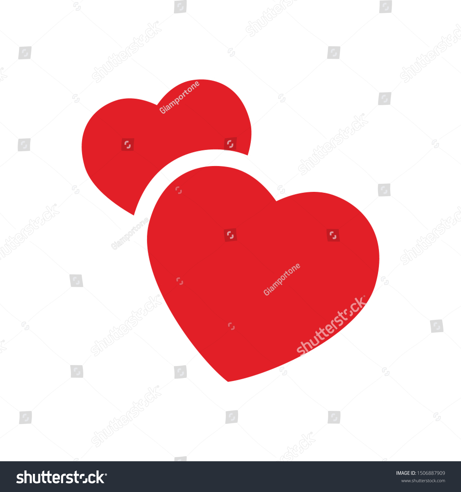 SVG of Two hearts icon. Double heart love symbol. svg