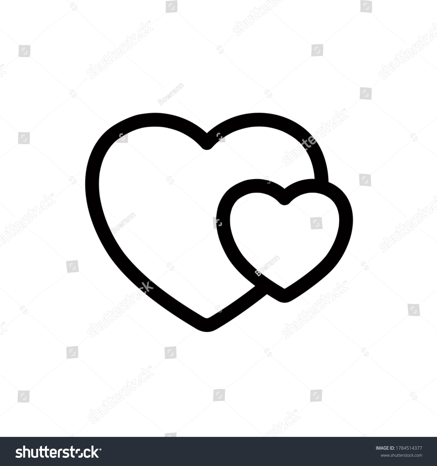 SVG of Two hearts icon,vector illustration. Flat design style. vector two hearts icon illustration isolated on White background, two hearts icon Eps10. two hearts icons graphic design vector symbols. svg