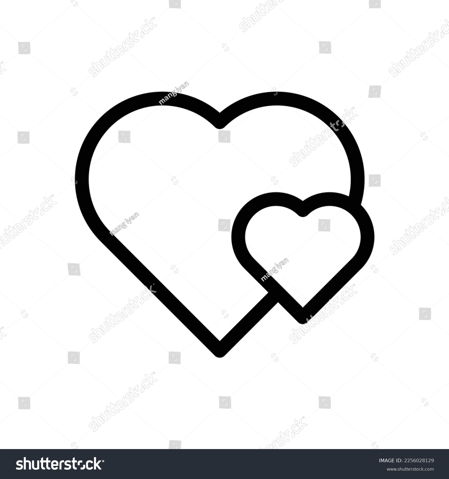SVG of Two hearts icon, vector illustration. Flat design style. vector two hearts icon illustration isolated on white background, two hearts icon Eps10. two hearts icons graphic design vector symbols. svg