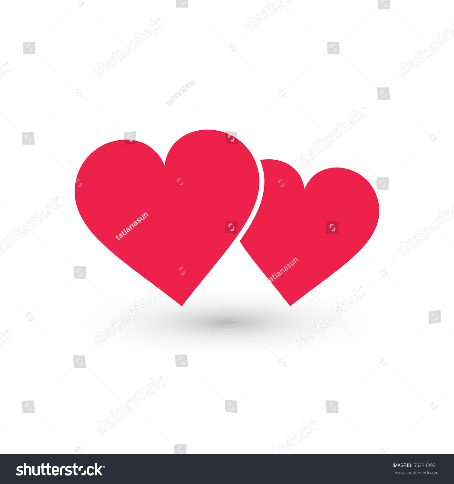 SVG of Two hearts icon, vector isolated love red smbol. svg