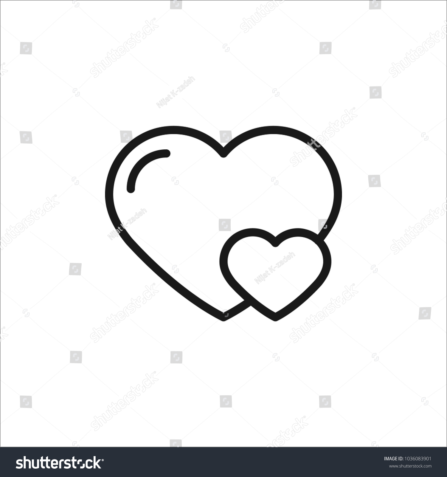 SVG of two hearts vector icon svg