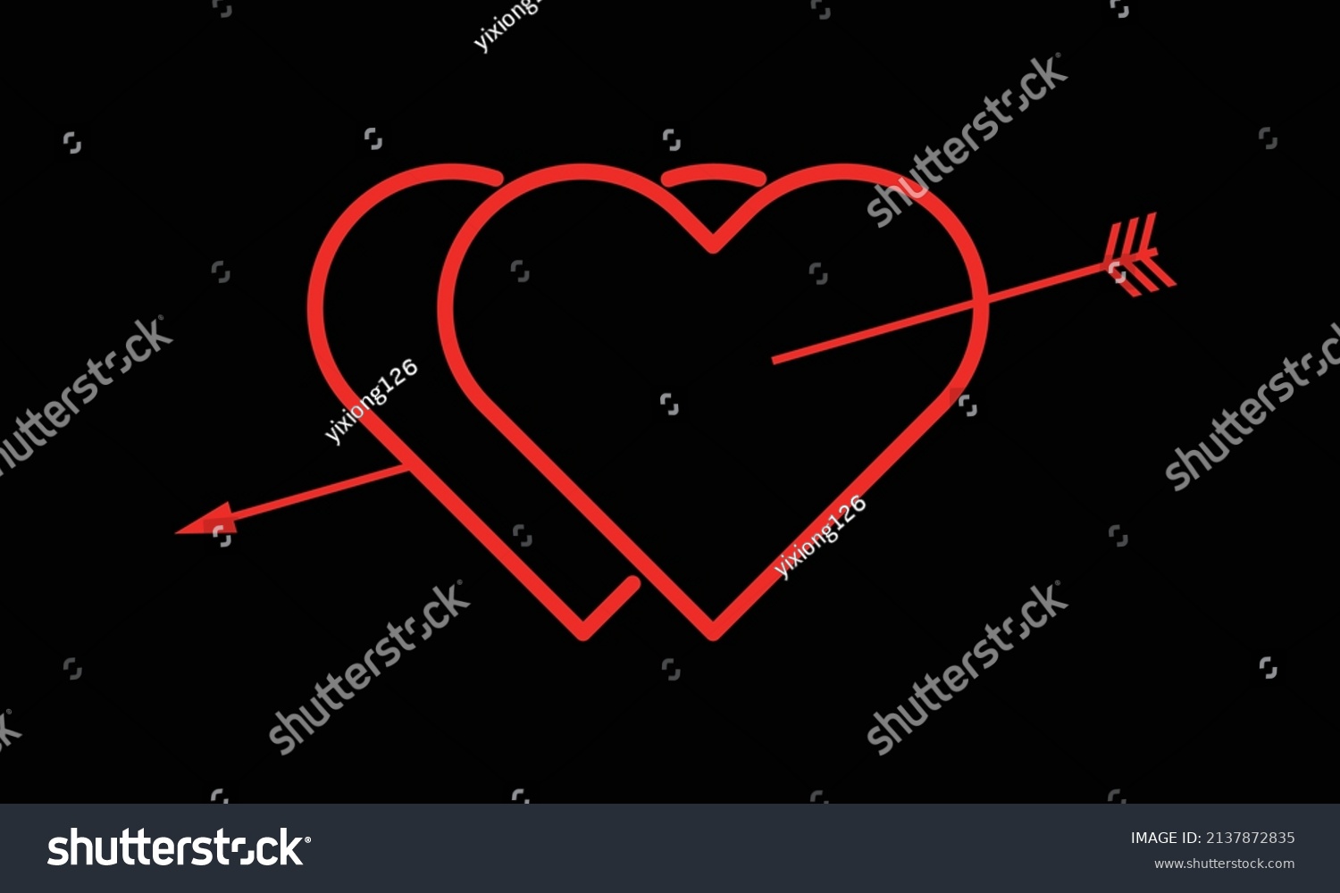 SVG of Two hearts were pierced an arrow,hearts and arrow vector image svg