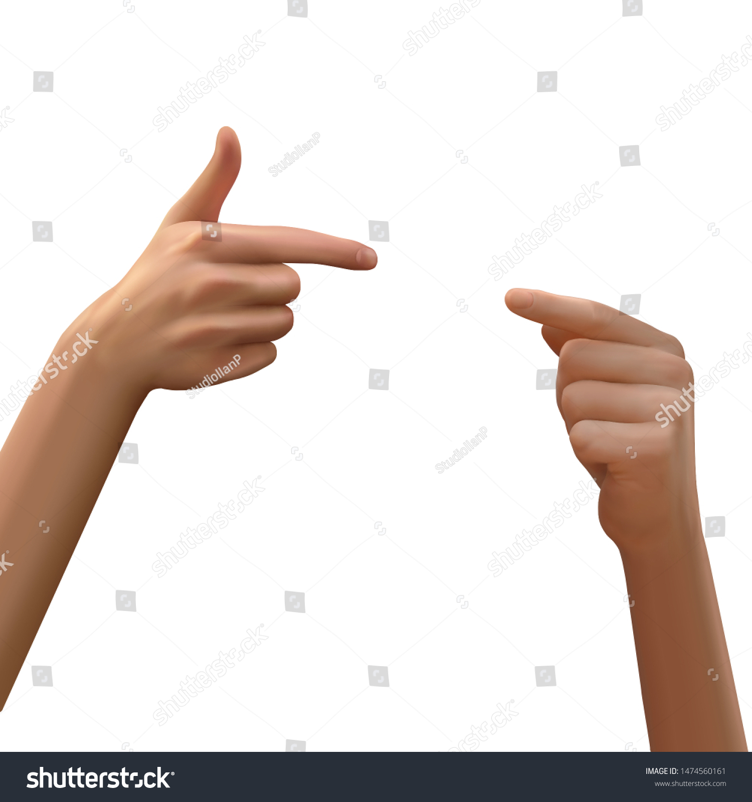 Two Human Hands Reaching Out Touching Stock Vector Royalty Free