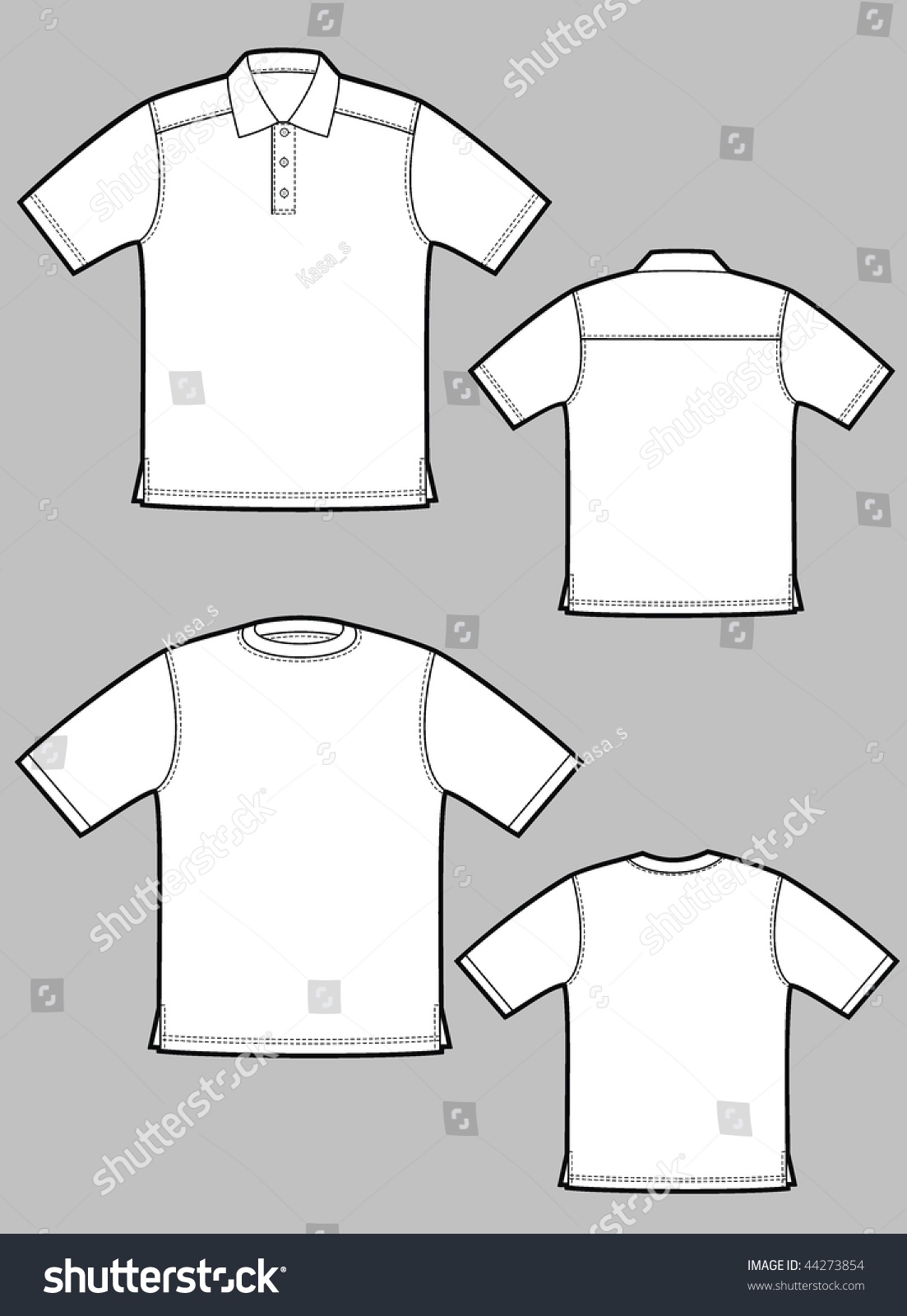 Two Kinds Tshirts Short Sleeves Stock Vector (Royalty Free) 44273854 ...