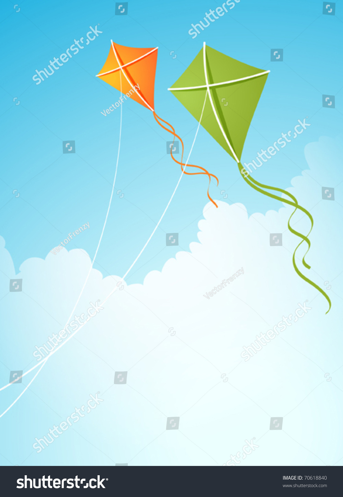 SVG of Two kites in the sky svg