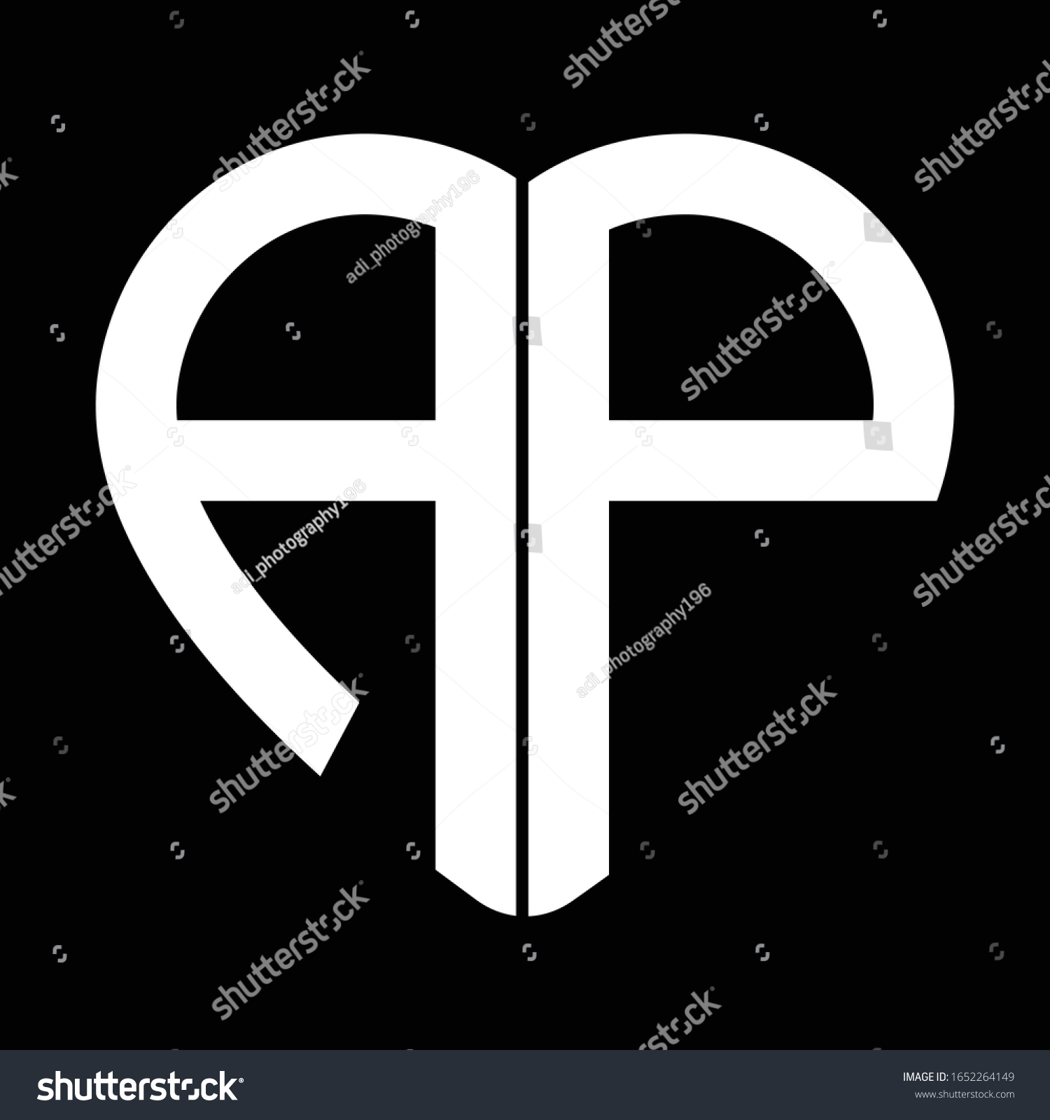 Two Letters P Forming Heart Shape Stock Vector (Royalty Free ...