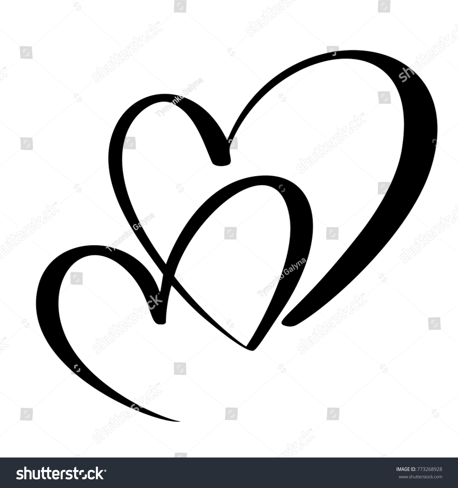 SVG of Two lovers heart. Handmade vector calligraphy. Decor for greeting card, mug, photo overlays, t-shirt print, flyer, poster design svg