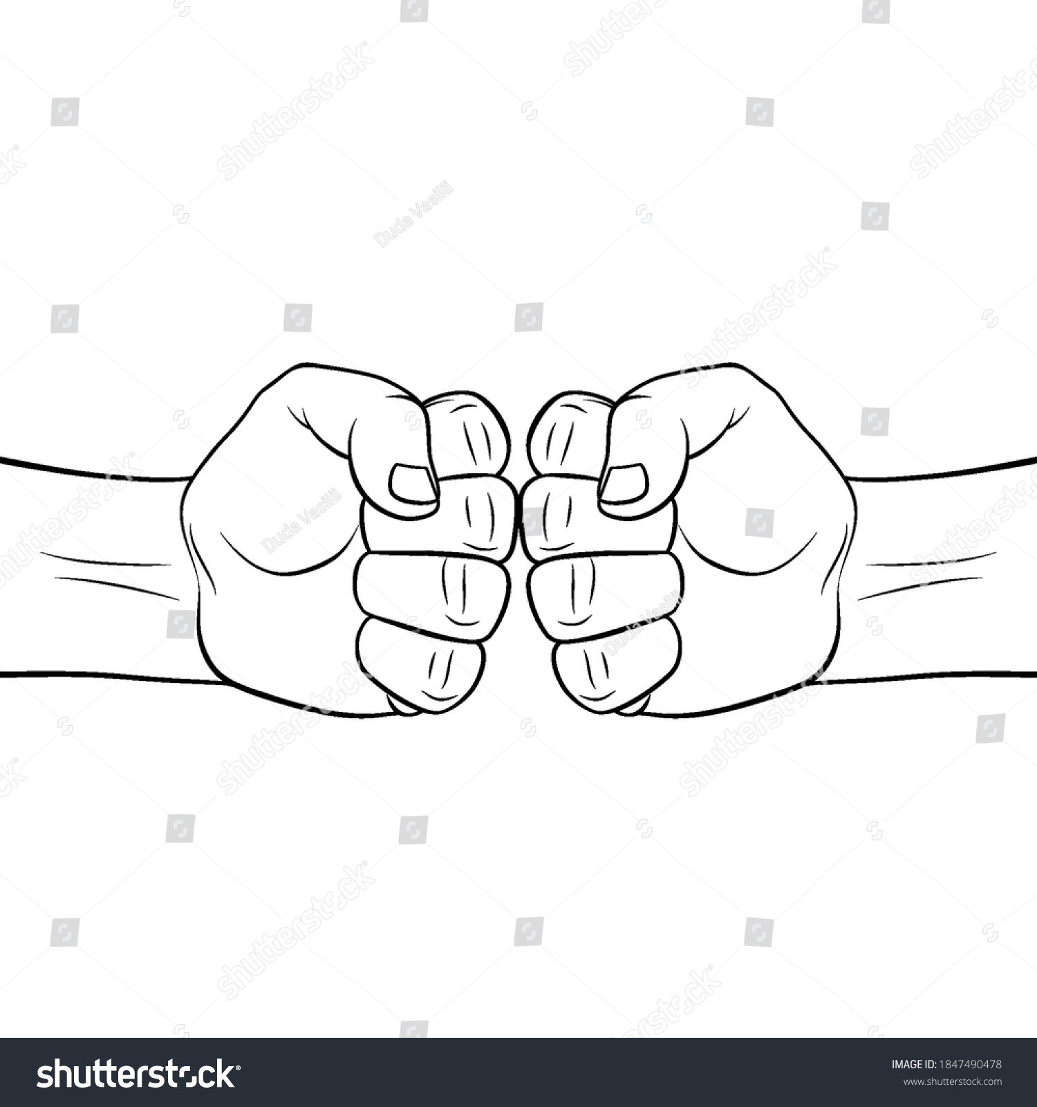 Two Male Fists Hitting Each Other Stock Vector (Royalty Free ...