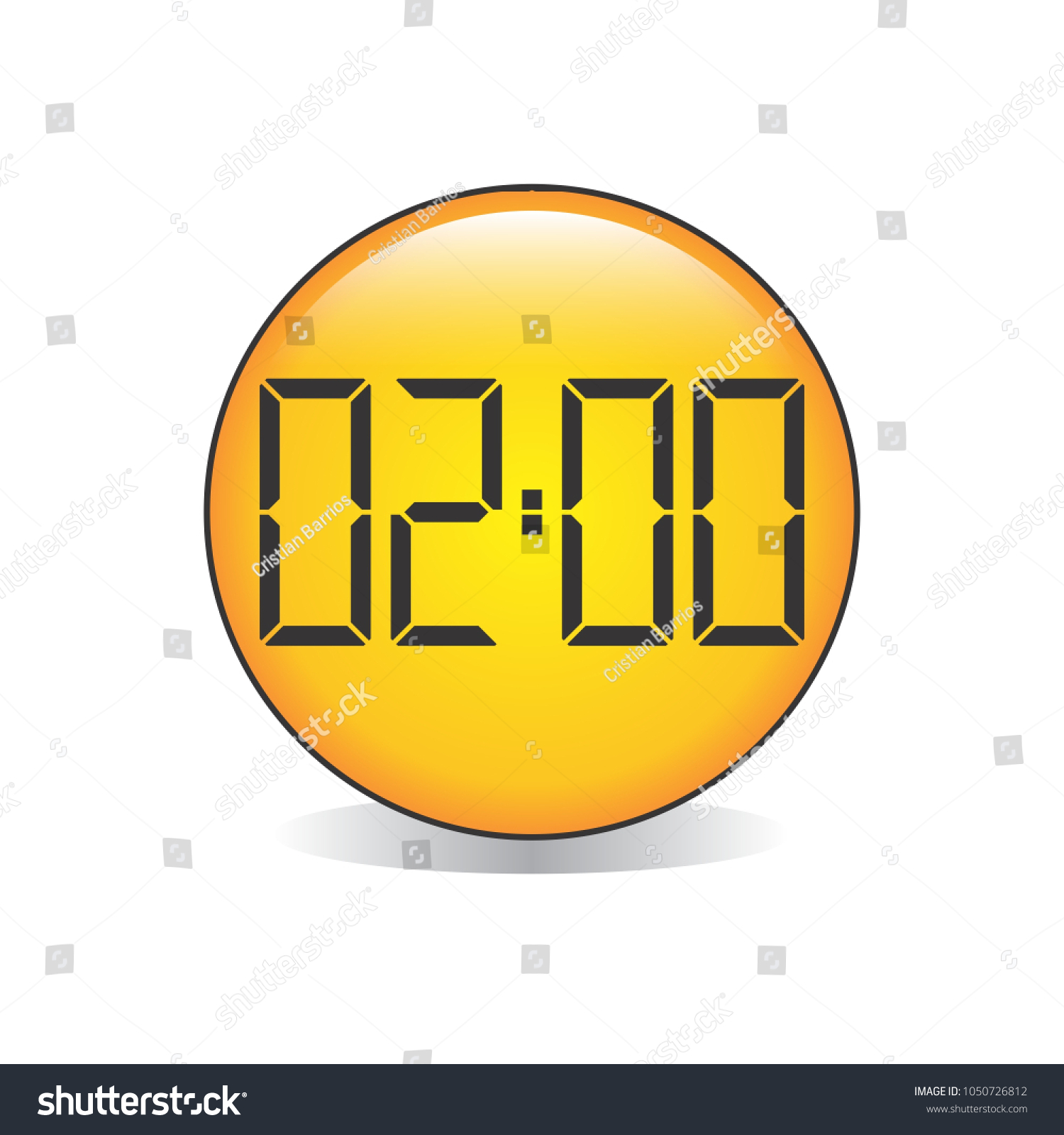 Two Oclock Digital Clock Emoji Vector เวกเตอร์สต็อก (ปลอดค่าลิขสิทธิ์