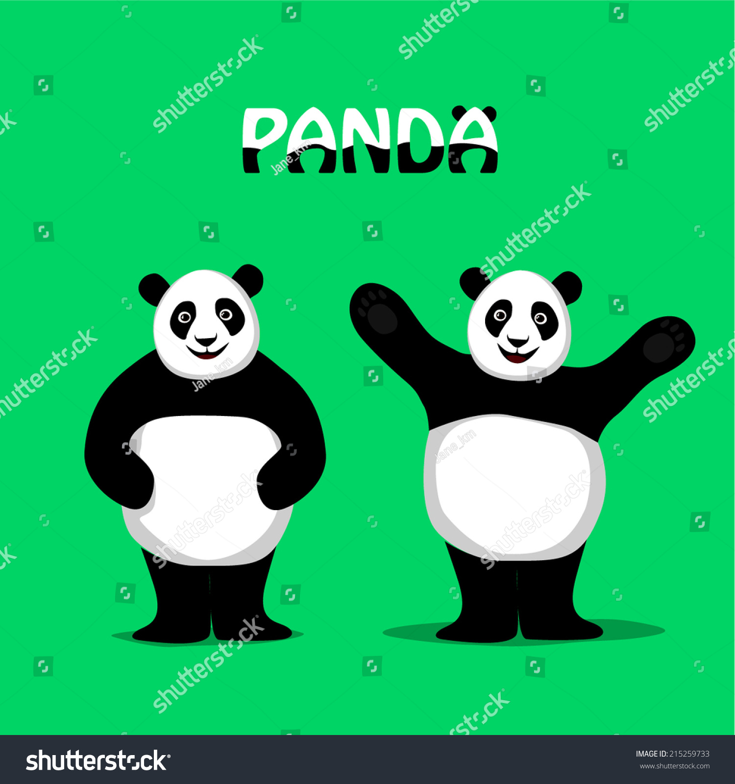 Two Pandas Vector Illustration Characters Logo Stock Vector (Royalty ...