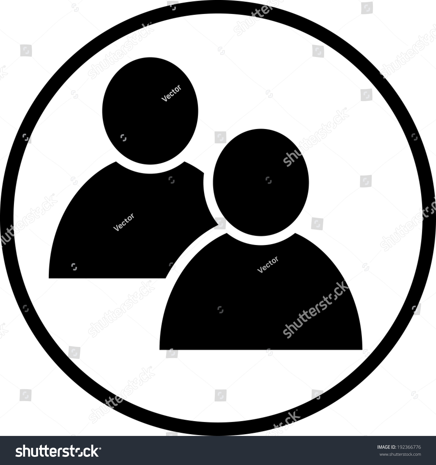 Two People Vector Icon Stock Vector 192366776 - Shutterstock