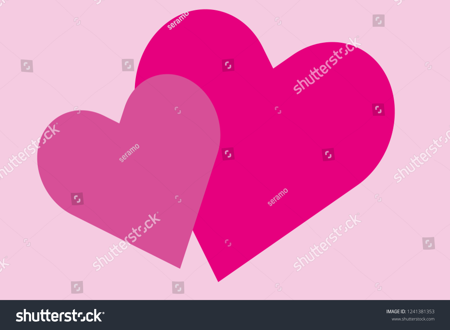 Two Pink Hearts On Pastel Pink Stock Vector Royalty Free 1241381353 Shutterstock 5270