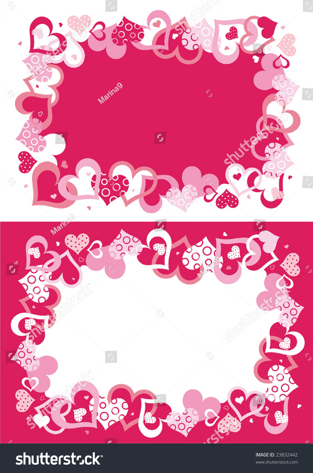 two pink vector frames hearts stock vector royalty free picture frames with hearts