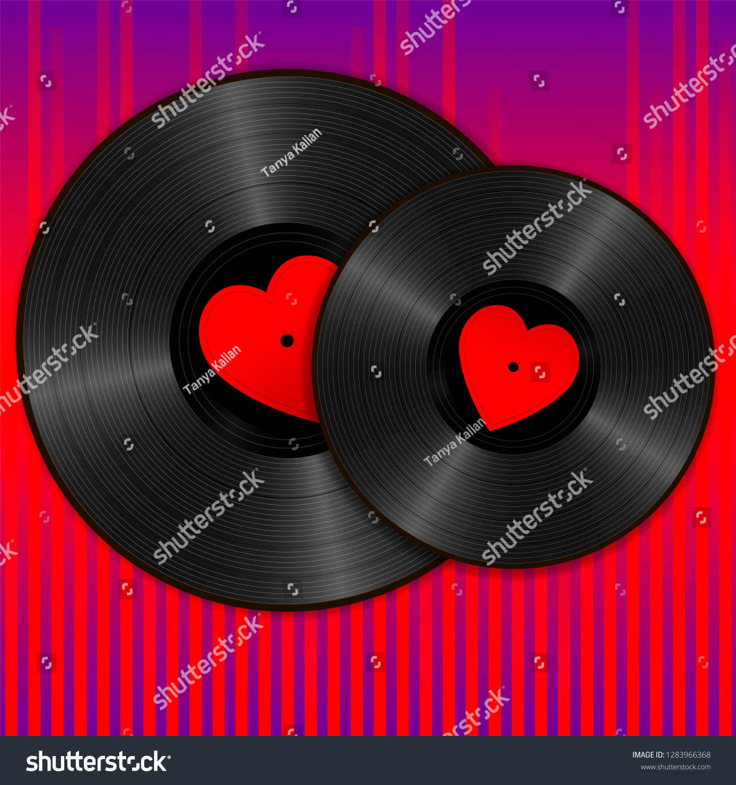 two realistic black vinyl