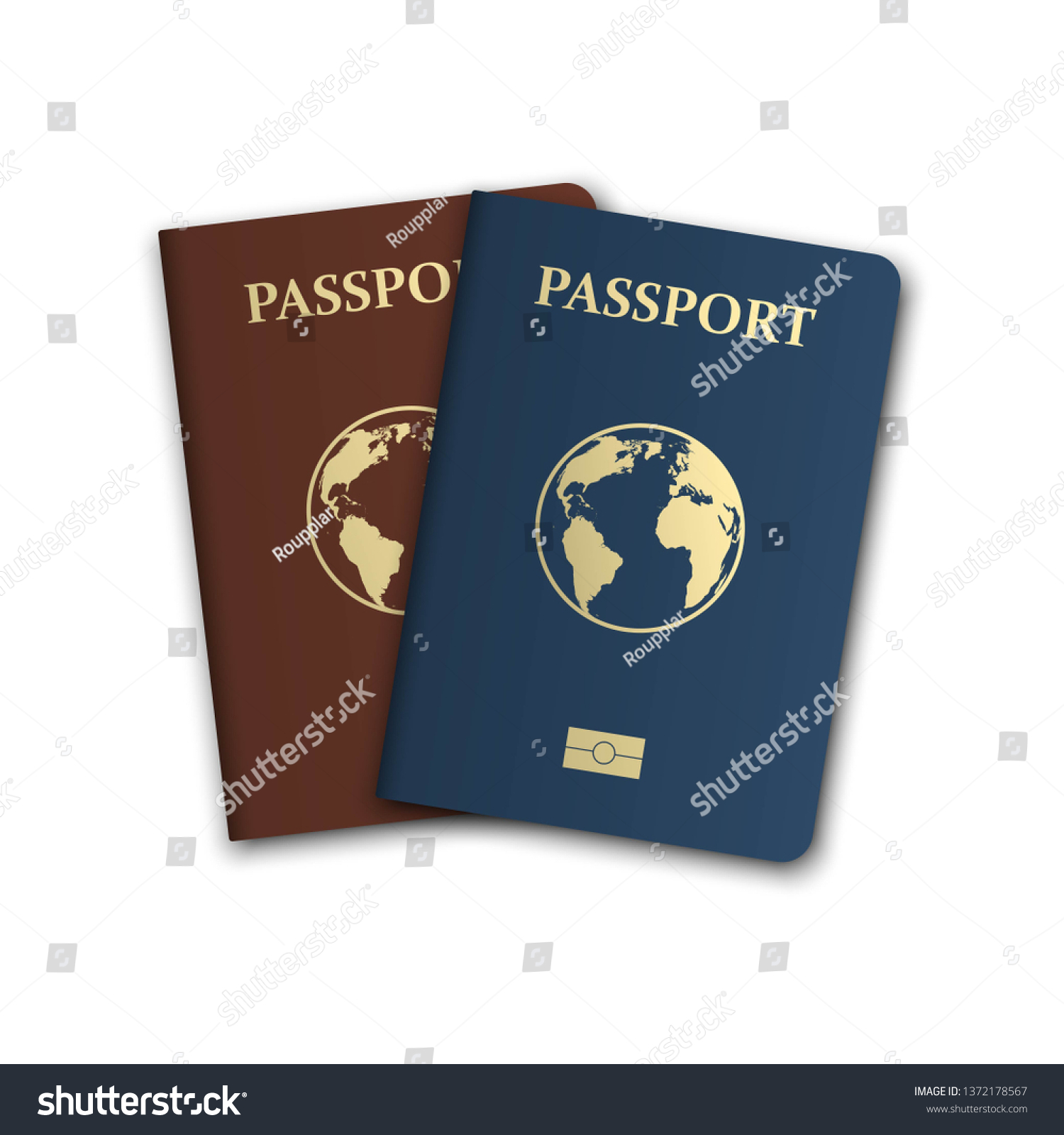 Two Realistic International Passports Id Passport Stock Vector Royalty Free 1372178567 8841