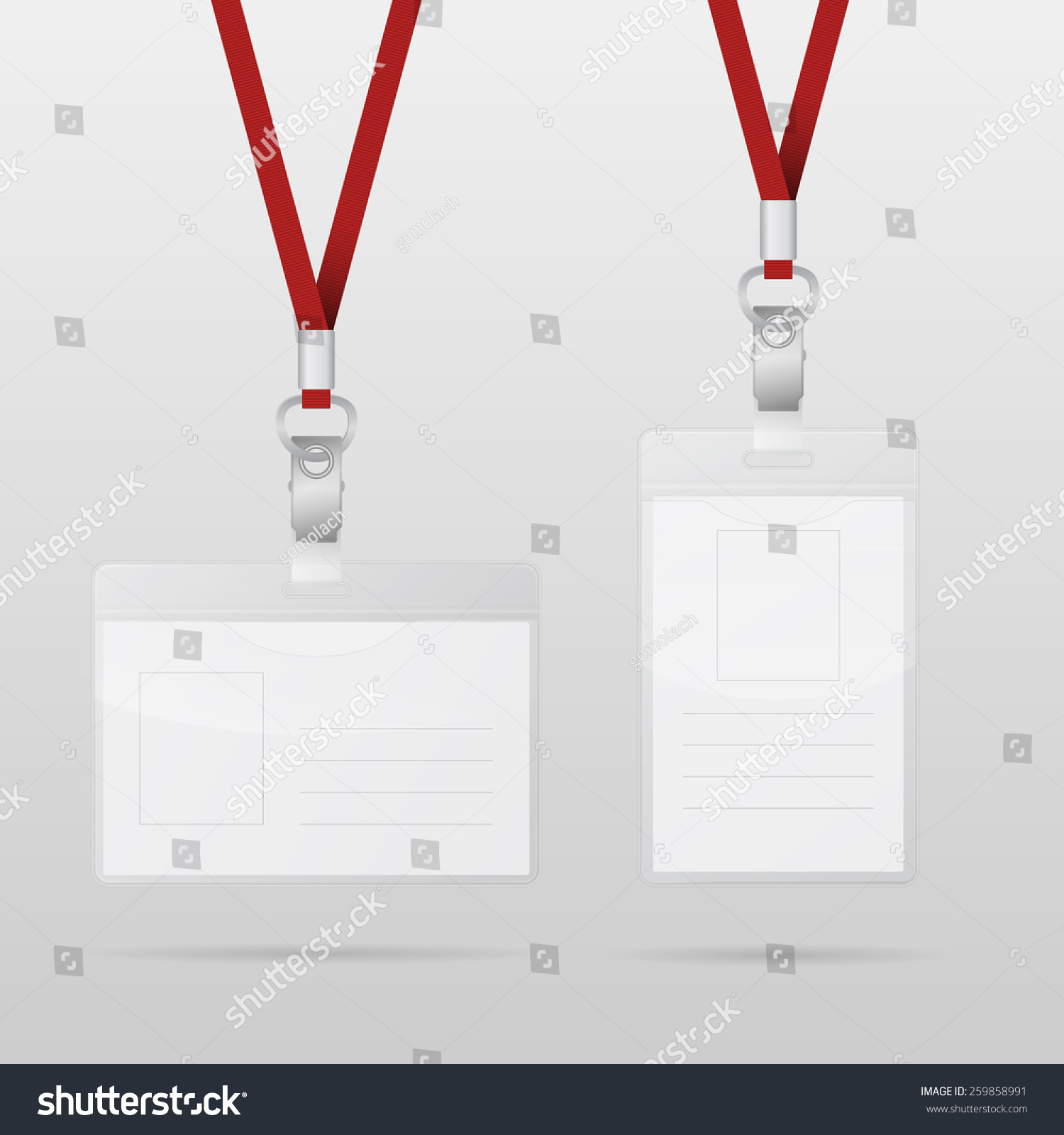 Two Realistic Plastic Id Horizontal Vertical Stock Vector (Royalty Free ...