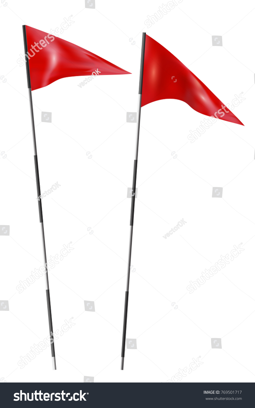 Two Red Golf Flags Set Golf Stock Vector (Royalty Free) 769501717