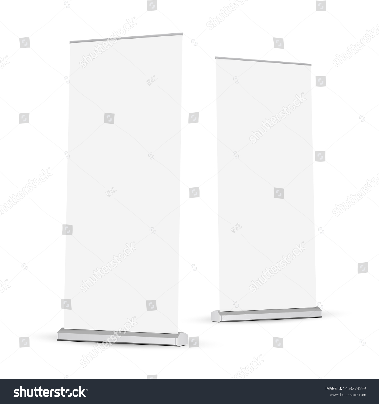 Two Rollup Banners Mockups Isolated On Stock Vector (Royalty Free ...