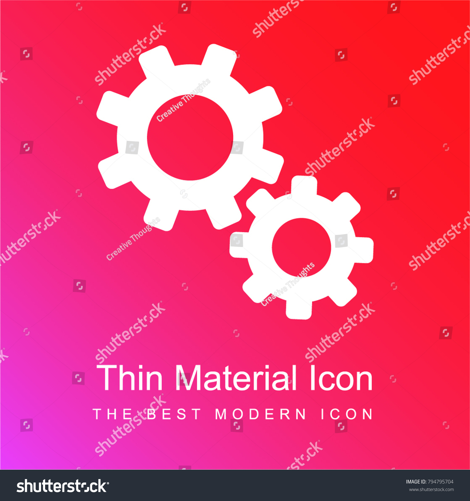 Two Settings Cogwheels Red Pink Gradient Stock Vector Royalty Free