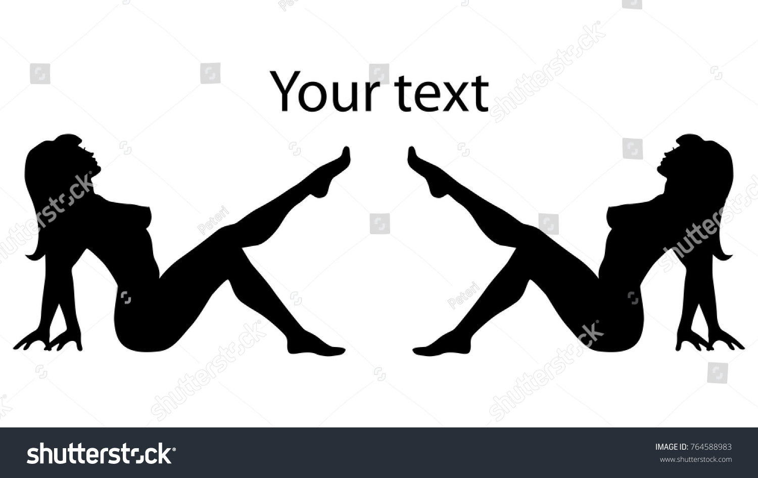 Two Sexy Girls Pointing Long Legs Stock Vector Royalty Free 764588983 Shutterstock 9339