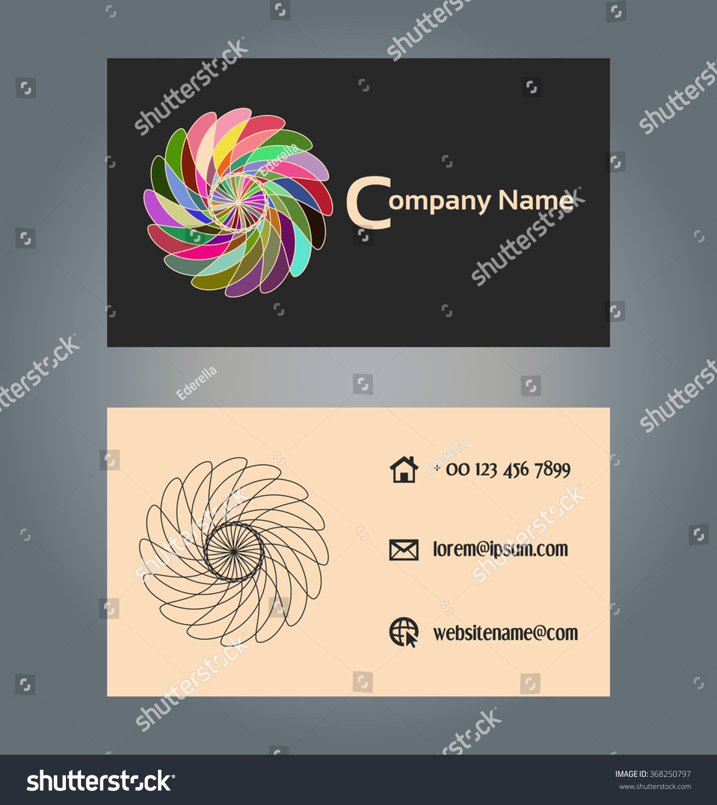 Twosided Business Card Template Geometric Design Stock Vector (Royalty Twosided Business Card Template Geometric Design Stock Vector (Royalty