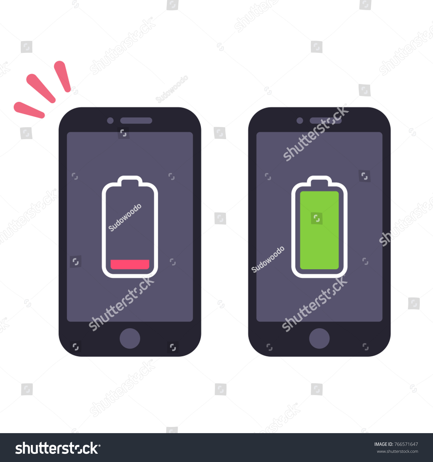 Zwei Smartphones Mit Symbolen F R Den Stock Vektorgrafik Lizenzfrei Shutterstock