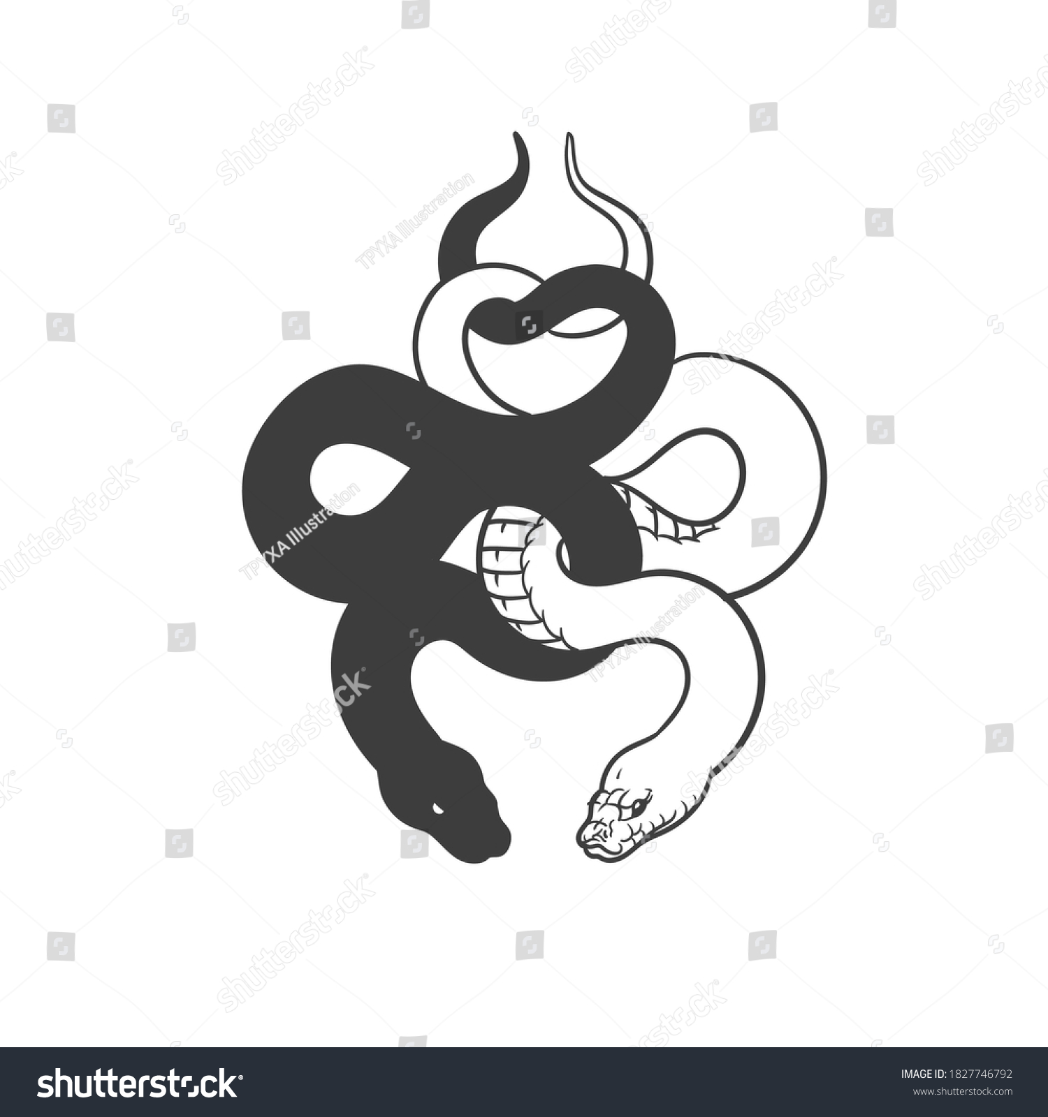 Two Snakes Can Be Used Sketch Stock Vector (Royalty Free) 1827746792 ...