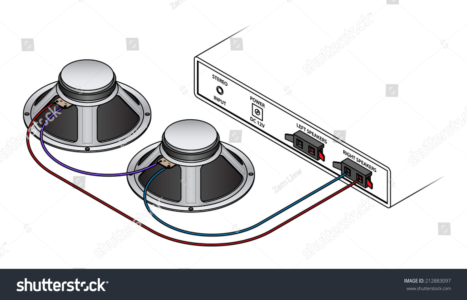Two Speakers Wired Series Stock Vector (Royalty Free) 212883097