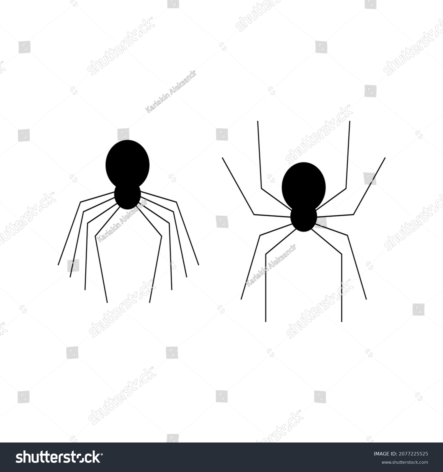 Two Spiders Drawing Vector Illustration Stock Vector (Royalty Free ...