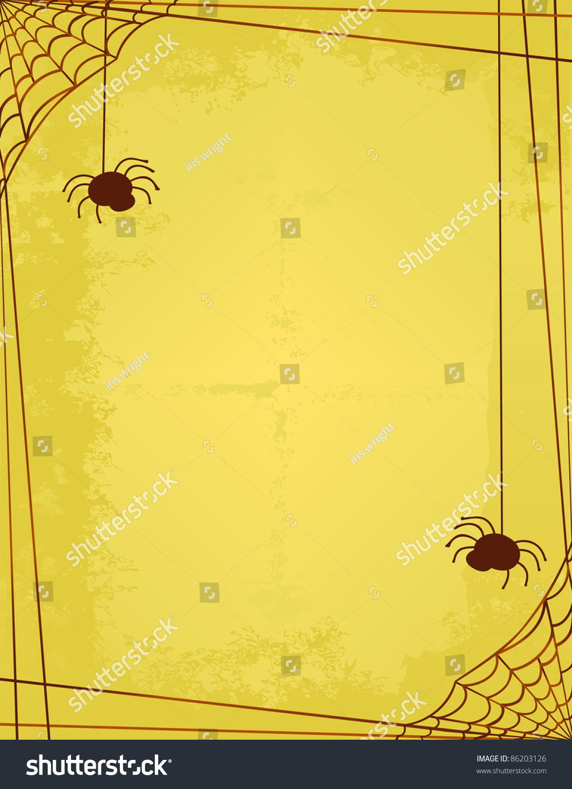 Two Spiders Spinning A Web Frame/Border On A Vintage Style Sepia Stock ...