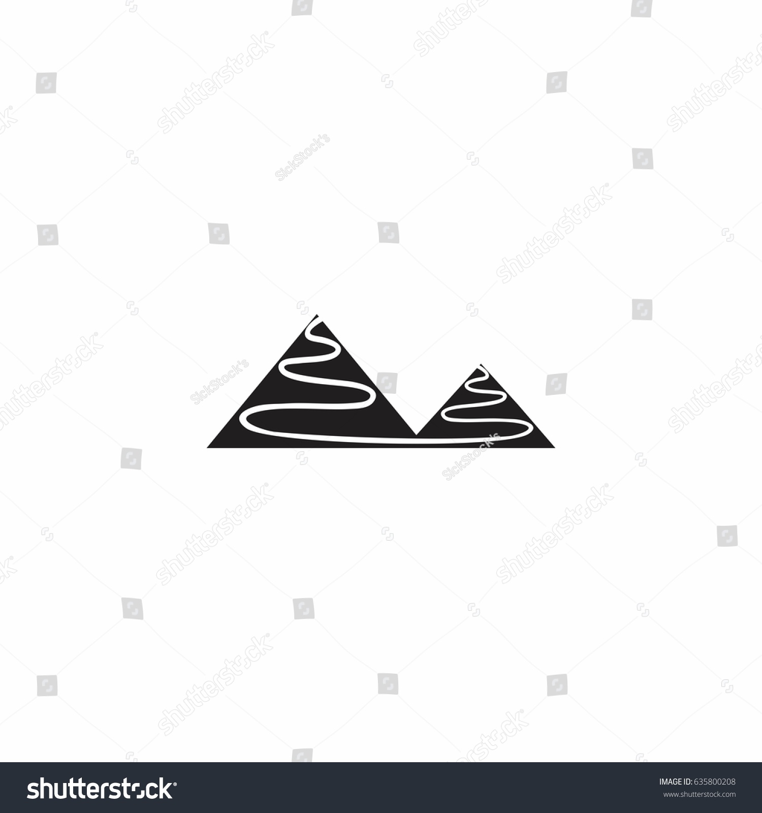 Two Triangle Objects Line Art Design Stock Vector (Royalty Free ...