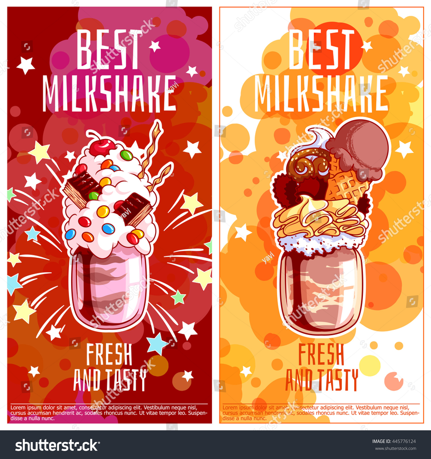 Two Vertical Orientation Flyers For Milkshakes. Best Giant Milk ...