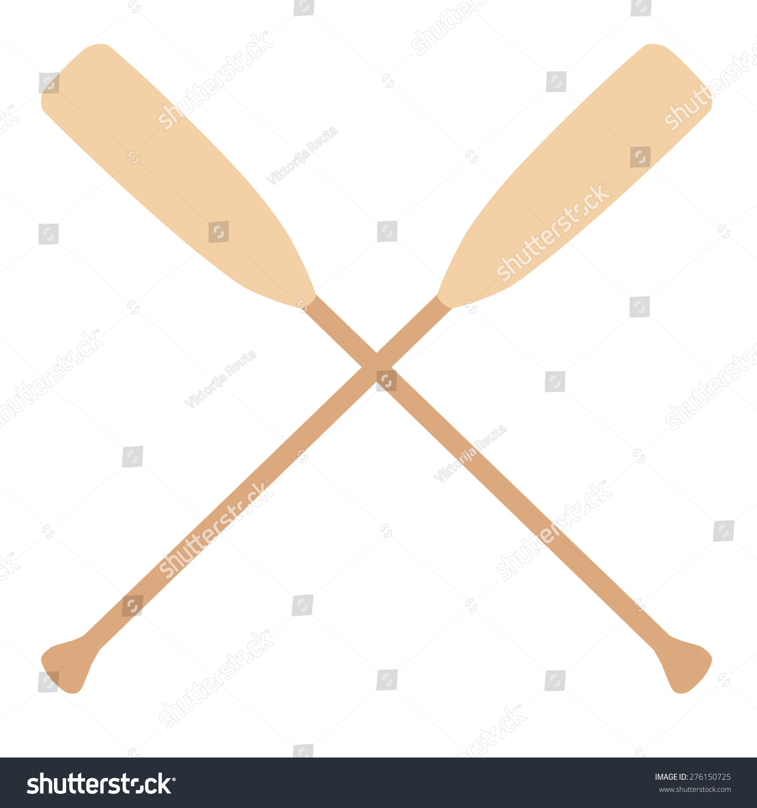 Two Wooden Crossed Oars Vector Isolated Stock Vector (Royalty Free ...