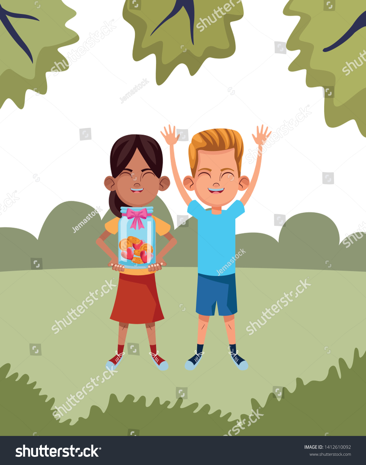 Two Young Little Kids Boy Hands Stock Vector (Royalty Free) 1412610092 ...