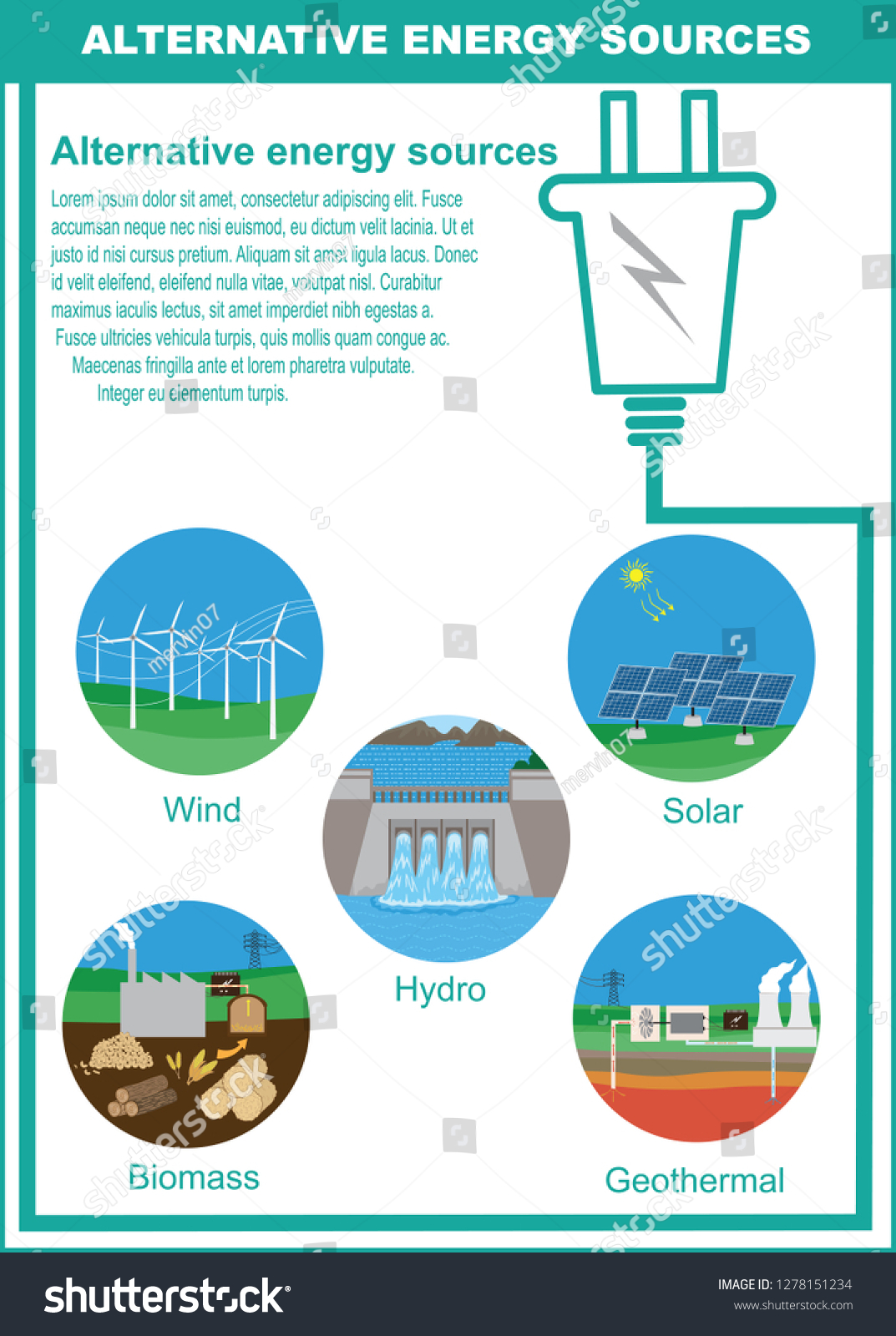 Types Alternative Energy Sources Info Graphic Stock Vector (Royalty ...