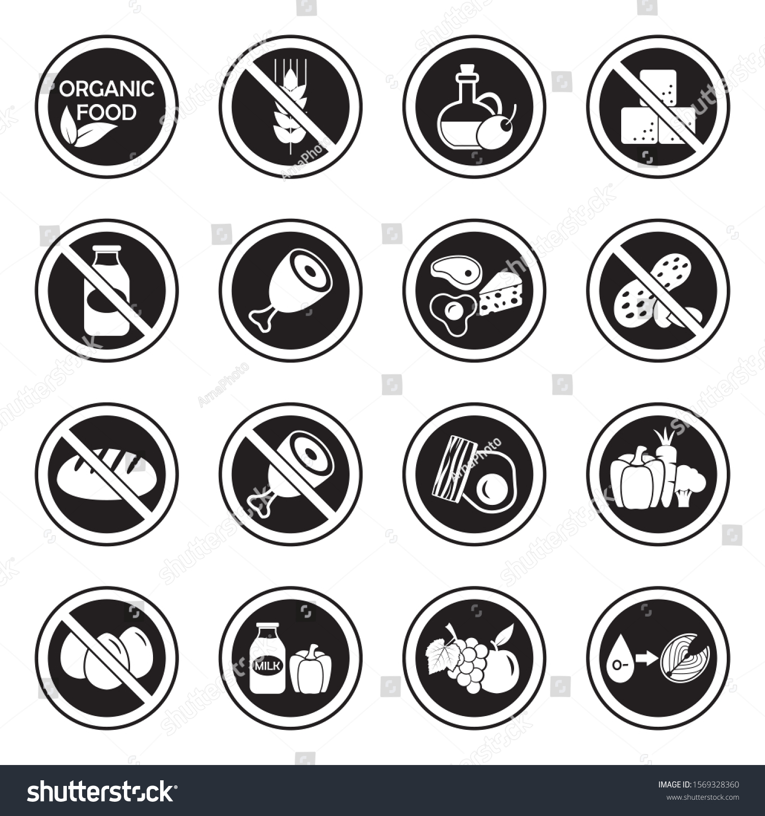 Types Diets Icons Line Fill Design Stock Vector Royalty Free 1569328360 6758