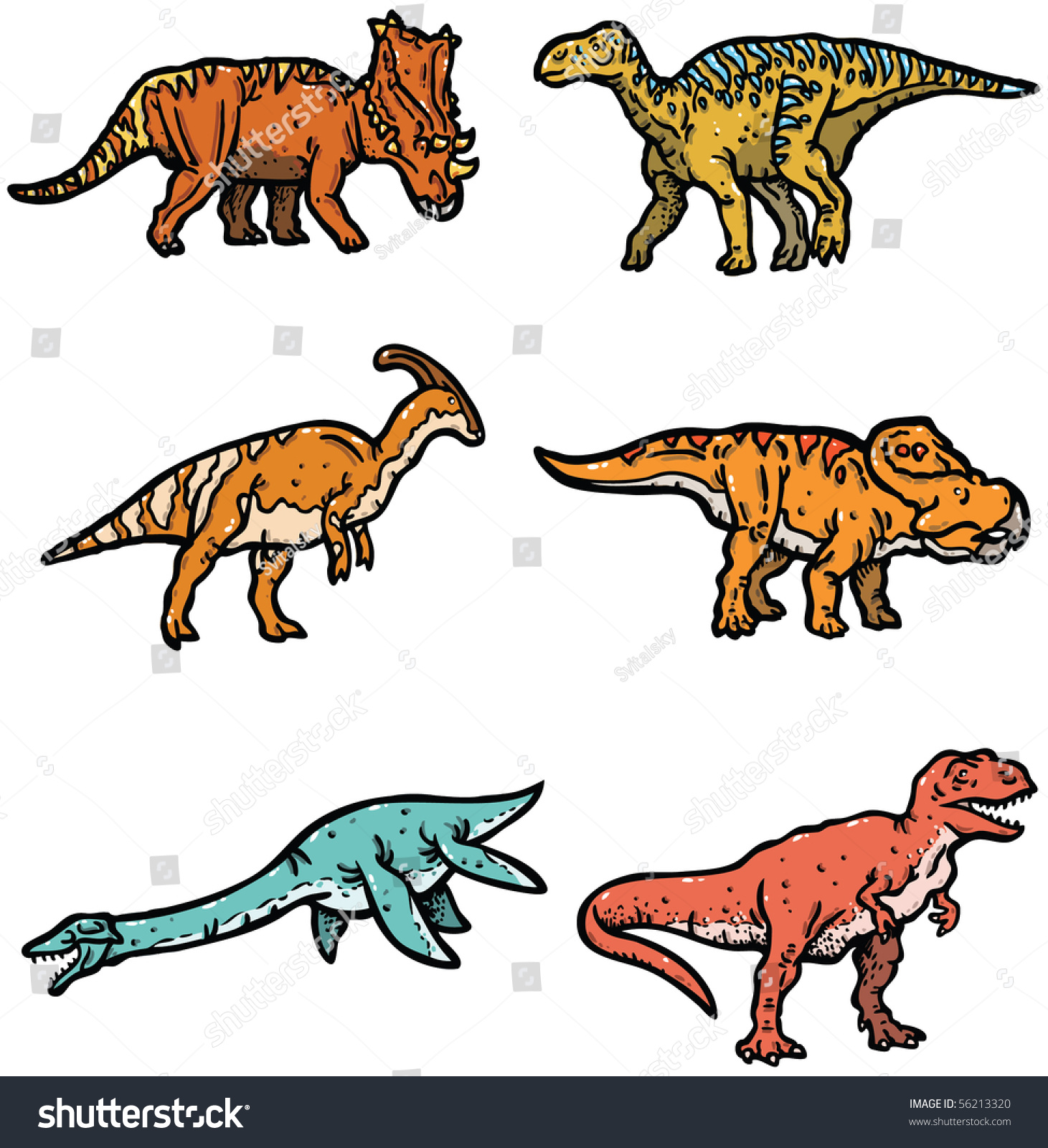 Types Dinos Illustration Stock Vector 56213320 - Shutterstock