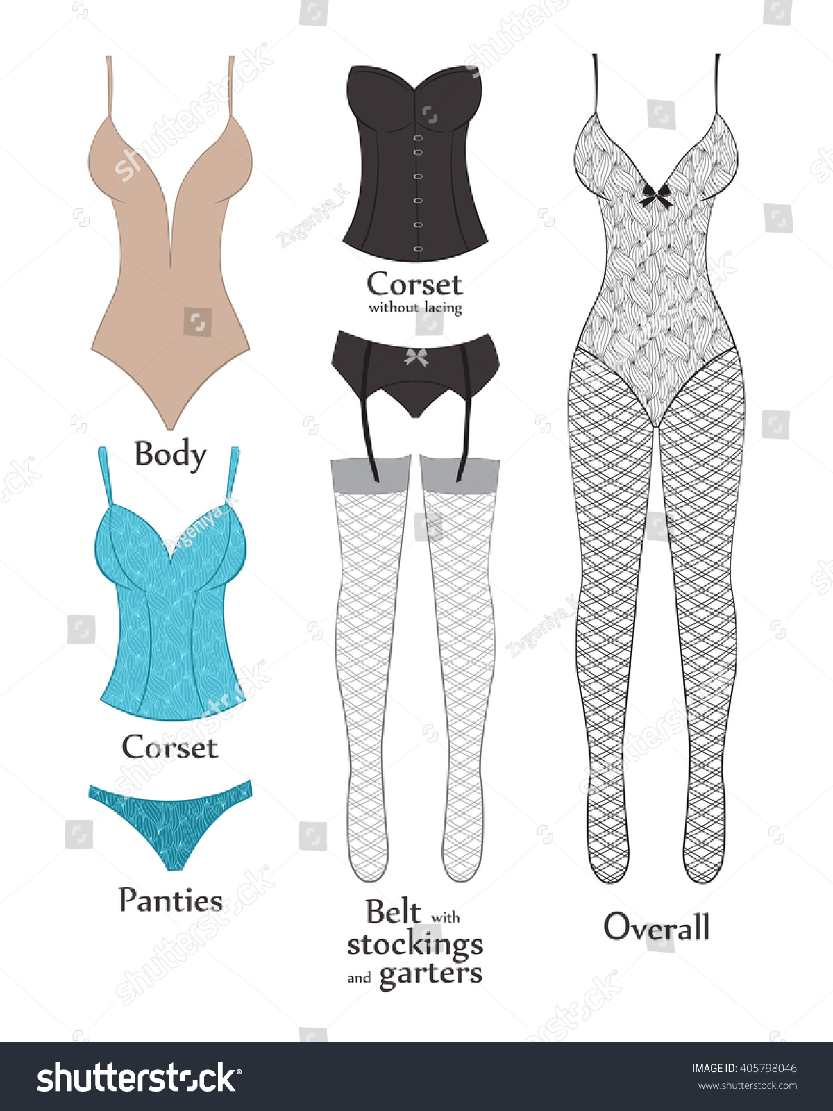 Types Lingerie Vector Illustration Flat Stock Vector (Royalty Free ...