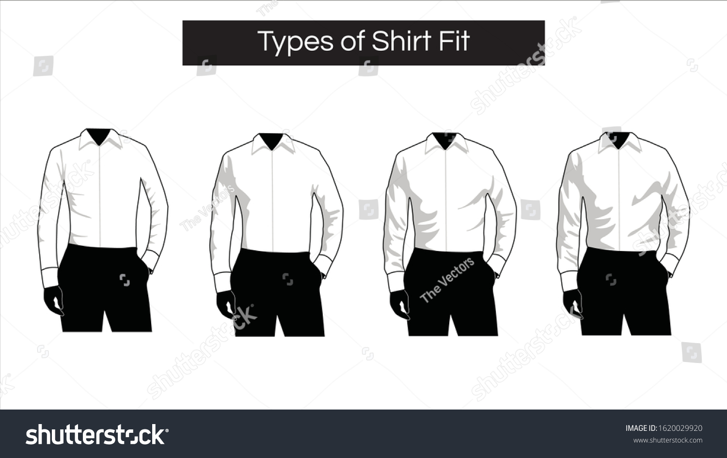 Types Shirt Fit Men Stock Vector ...