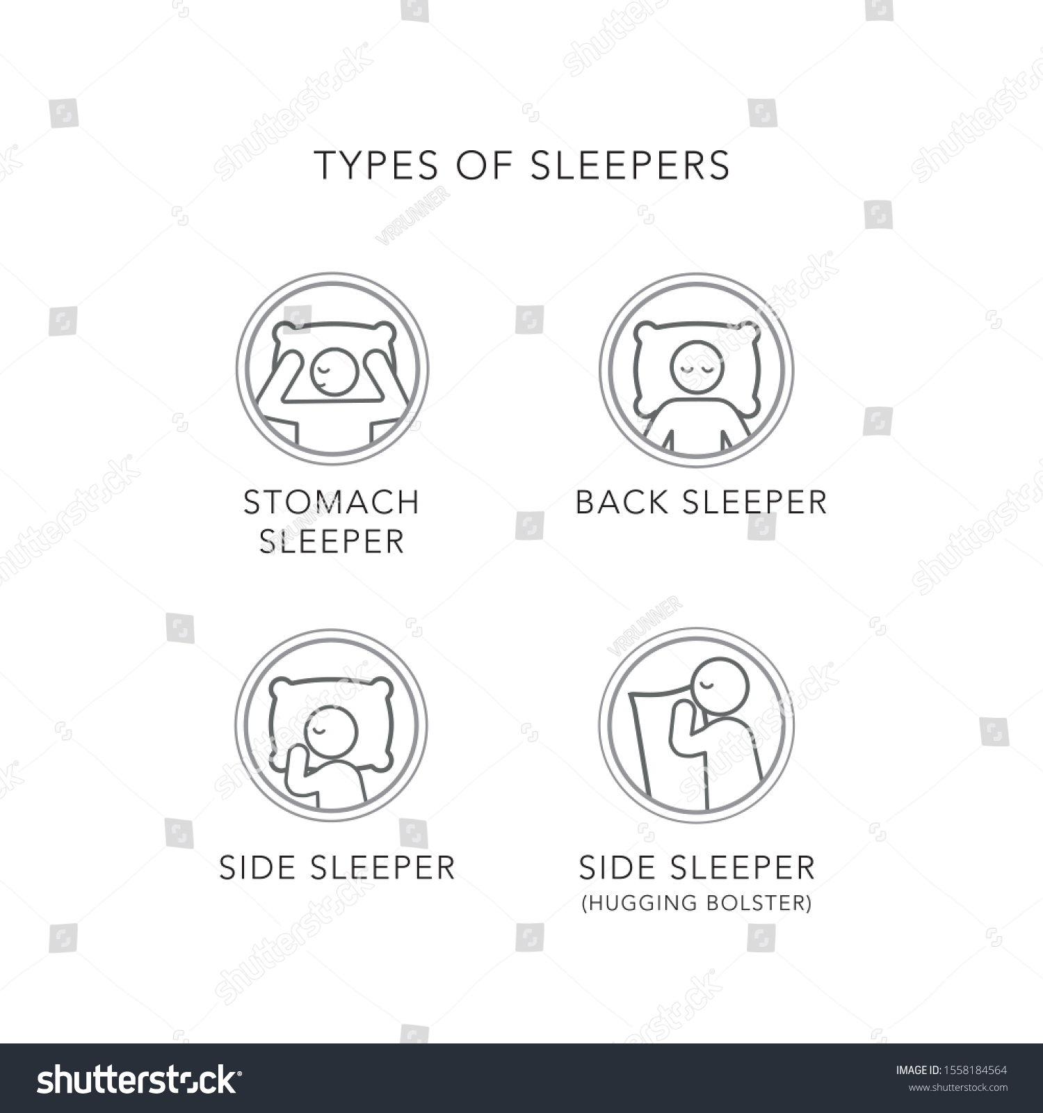 SVG of Types of sleepers icon/symbol-black and white svg